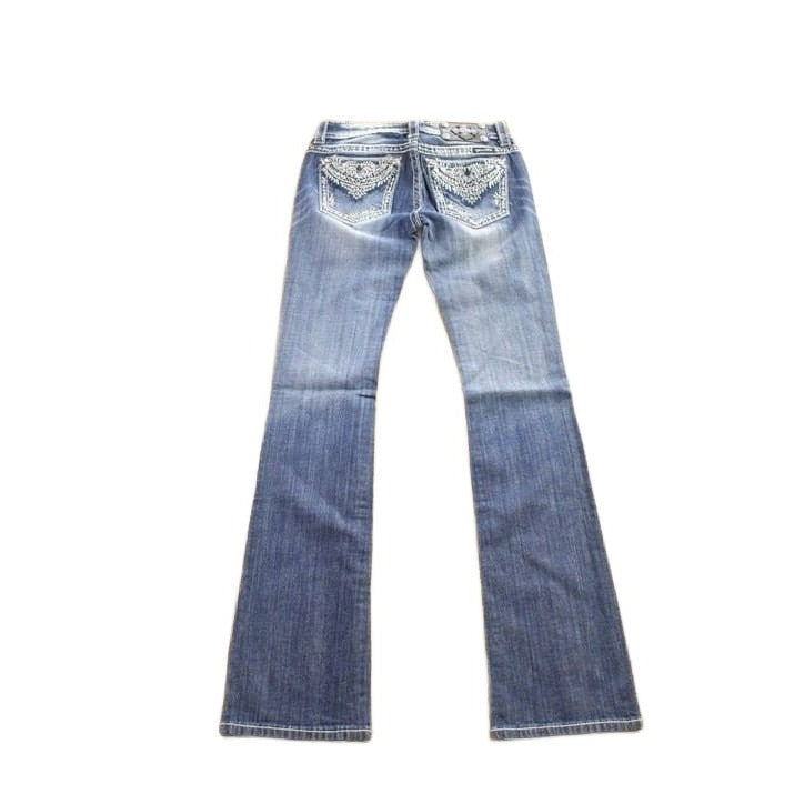 Vintage Y2K Miss Me Bedazzled Cowgirl Western Boot Cut Low Rise Jeans Women's 26 x 33 from propervintagecanada
