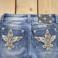 Vintage Y2K Miss Me Bedazzled Cowgirl Western Boot Cut Low Rise Jeans Women's 26 x 33 from propervintagecanada