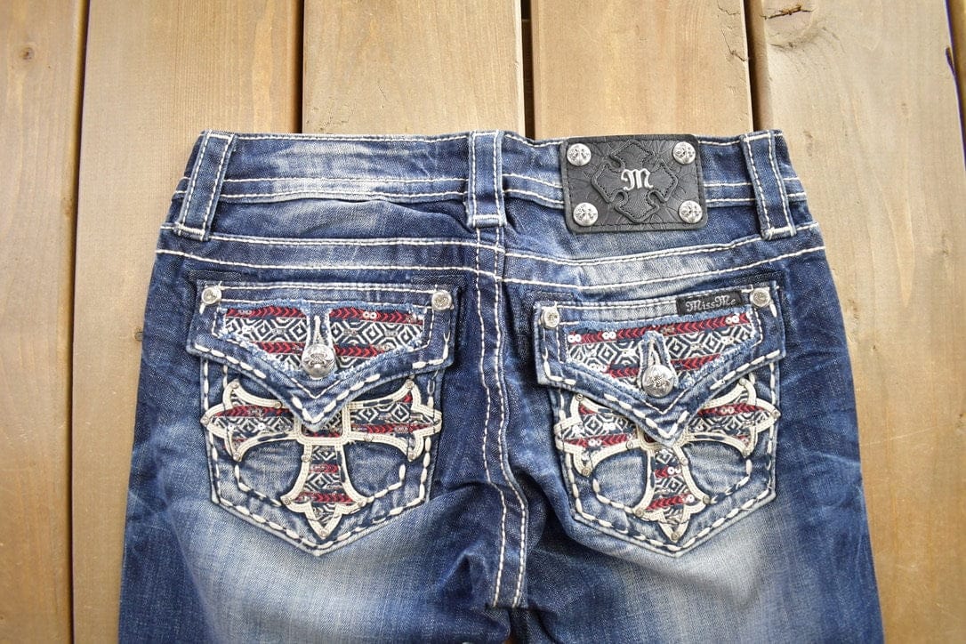 Vintage Y2K Miss Me Bedazzled Cowgirl Western Boot Cut Low Rise Jeans Women's 26 x 33 from propervintagecanada