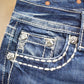 Vintage Y2K Miss Me Bedazzled Cowgirl Western Boot Cut Low Rise Jeans Women's 26 x 33 from propervintagecanada