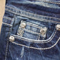 Vintage Y2K Miss Me Bedazzled Embroidered Boot Cut Low Rise Jeans Size 26x33 from propervintagecanada