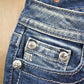 Vintage Y2K Miss Me Bedazzled Embroidered Boot Cut Low Rise Jeans Size 26x33 from propervintagecanada