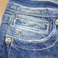 Vintage Y2K Miss Me Bedazzled Embroidered Boot Cut Low Rise Jeans Size 26x33 from propervintagecanada