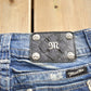 Vintage Y2K Miss Me Bedazzled Embroidered Boot Cut Low Rise Jeans Size 26x33 from propervintagecanada