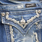 Vintage Y2K Miss Me Bedazzled Embroidered Boot Cut Low Rise Jeans Women's 26 x 33 from propervintagecanada