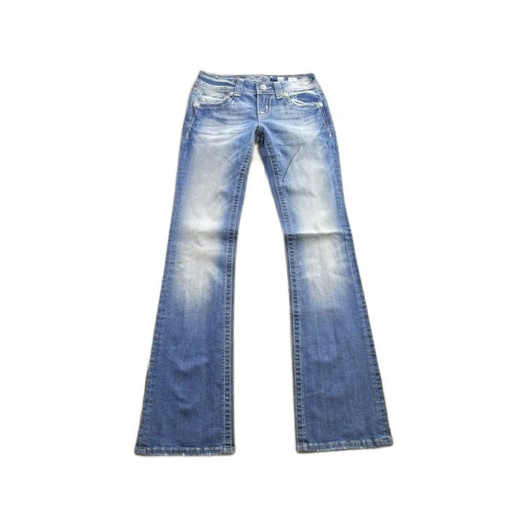 Vintage Y2K Miss Me Bedazzled Embroidered Boot Cut Low Rise Jeans Women's 26 x 33 from propervintagecanada