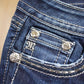Vintage Y2K Miss Me Bedazzled Embroidered Dark Wash Boot Cut Low Rise Jeans Women's 26 x 33 from propervintagecanada
