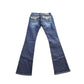 Vintage Y2K Miss Me Bedazzled Embroidered Dark Wash Boot Cut Low Rise Jeans Women's 26 x 33 from propervintagecanada