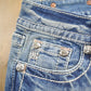 Vintage Y2K Miss Me Bedazzled Embroidered Faded Boot Cut Low Rise Jeans Women's 26 x 33 from propervintagecanada
