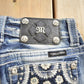 Vintage Y2K Miss Me Bedazzled Embroidered Faded Low Rise Boot Cut Low Rise Jeans Women's 26 x 33 from propervintagecanada