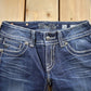 Vintage Y2K Miss Me Bedazzled Embroidered Low Rise Boot Cut Low Rise Jeans Women's 26 x 33 from propervintagecanada