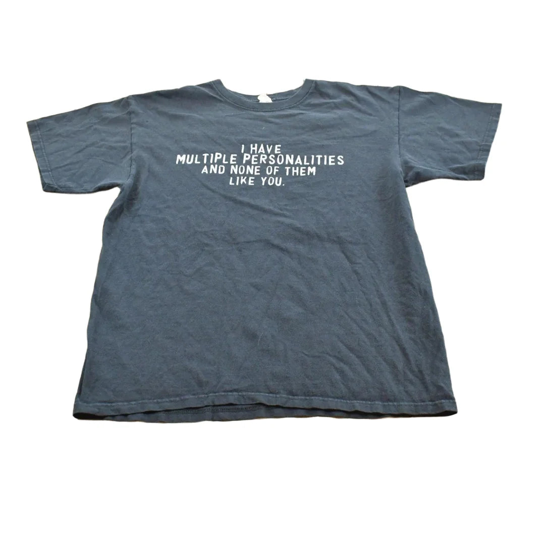 Vintage Y2K Multiple Personalities Funny Graphic T-Shirt Men's L from propervintagecanada