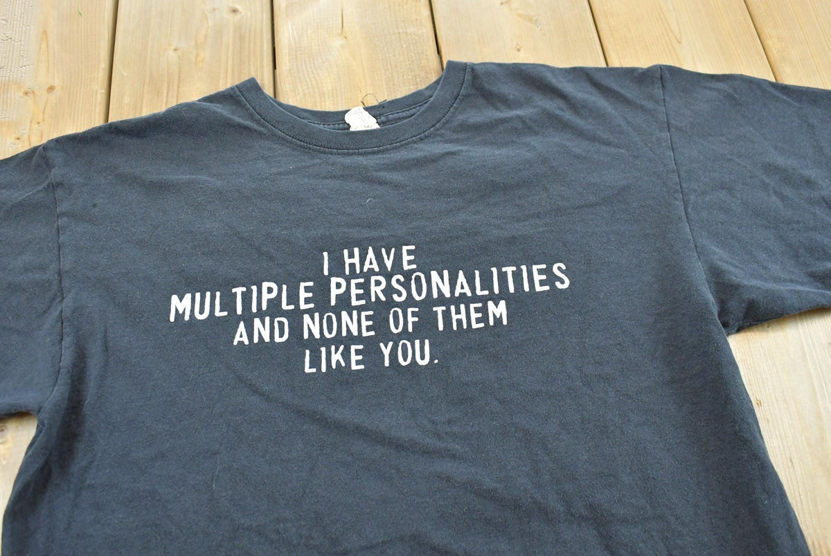 Vintage Y2K Multiple Personalities Funny Graphic T-Shirt Men's L from propervintagecanada
