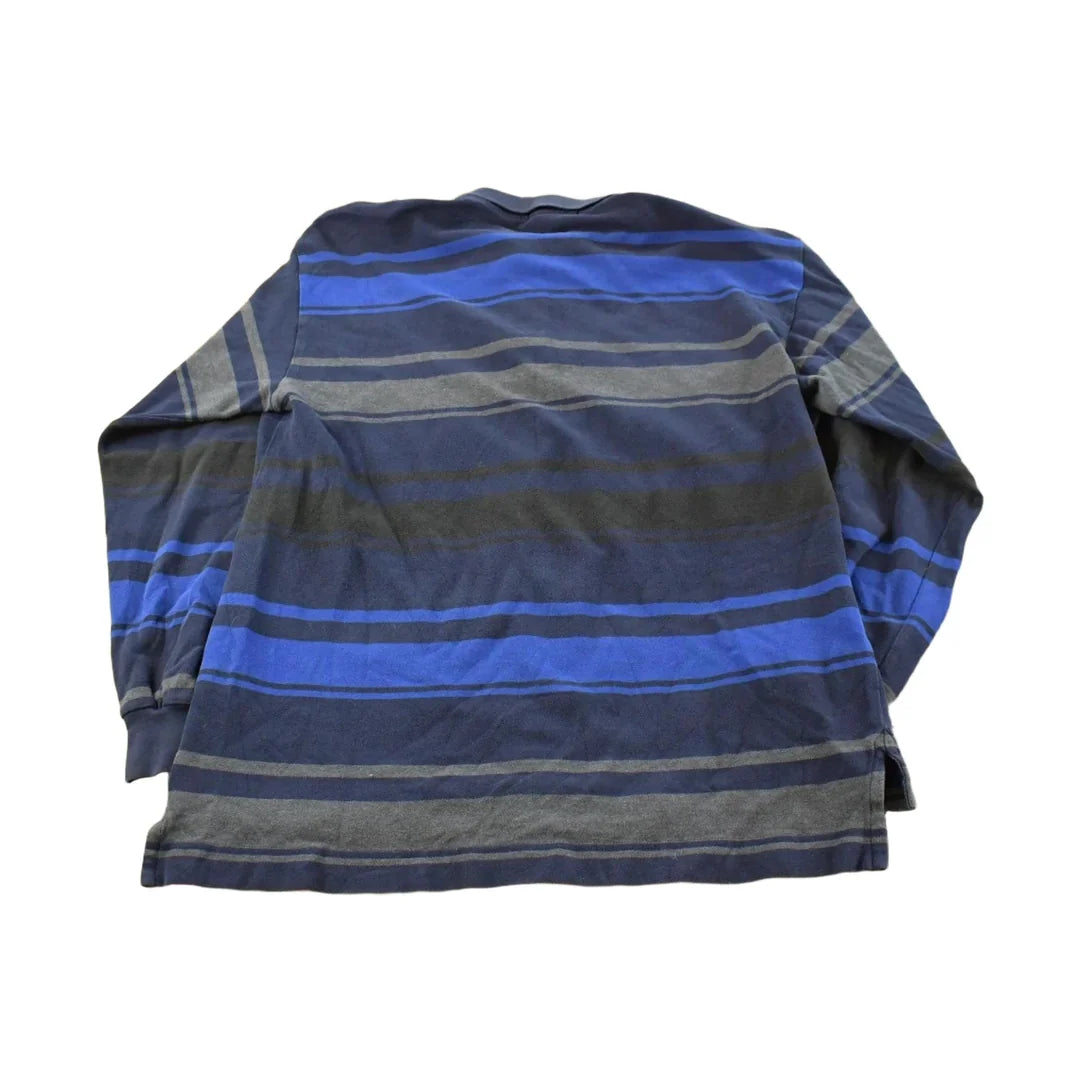 Vintage Y2K Nautica Striped Rugby Long Sleeve Polo Shirt Men's M from propervintagecanada