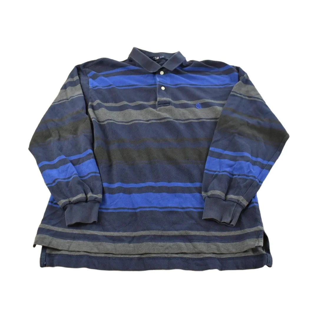 Vintage Y2K Nautica Striped Rugby Long Sleeve Polo Shirt Men's M from propervintagecanada