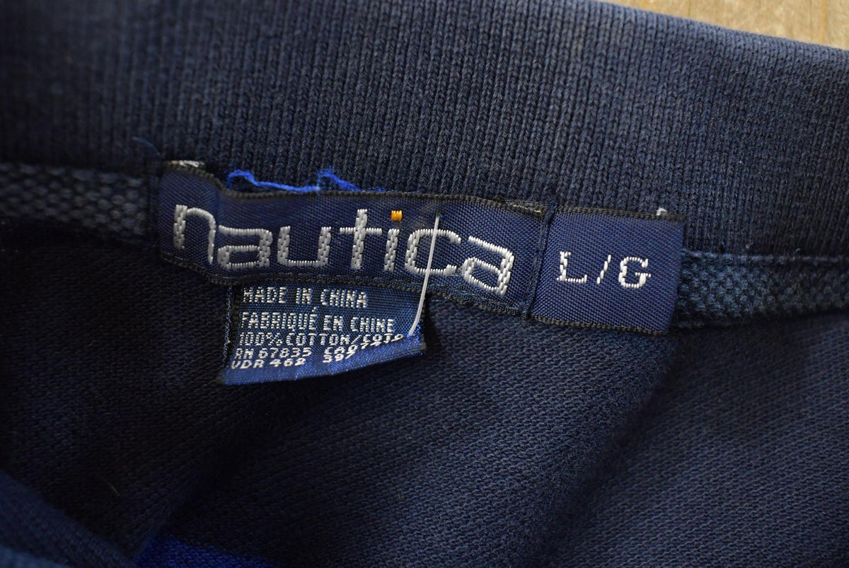 Vintage Y2K Nautica Striped Rugby Long Sleeve Polo Shirt Men's M from propervintagecanada