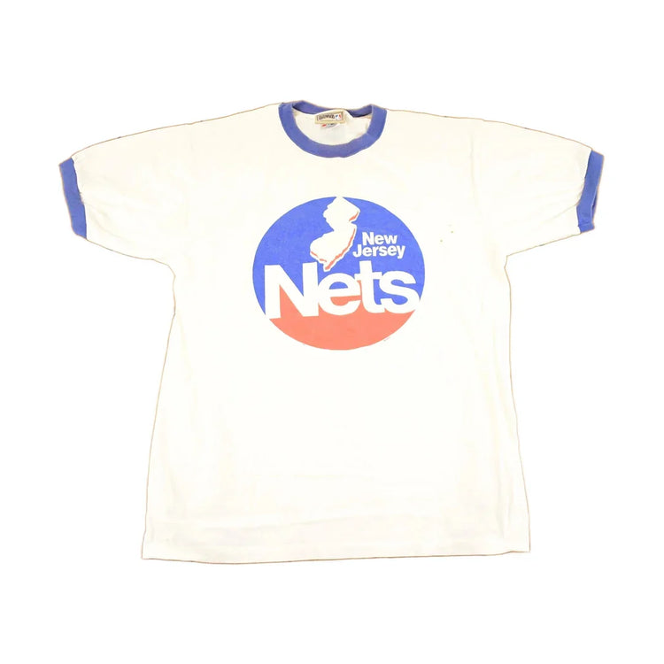 Vintage Y2K New Jersey Nets Ringer T-Shirt, Men's L, NBA Tee, Made in USA from propervintagecanada