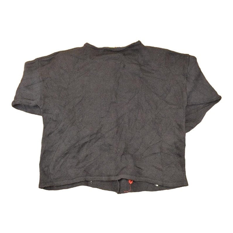 Vintage Y2K New Year Heavy Embroidered Abstract Knit Cardigan Sweater Women's L from propervintagecanada