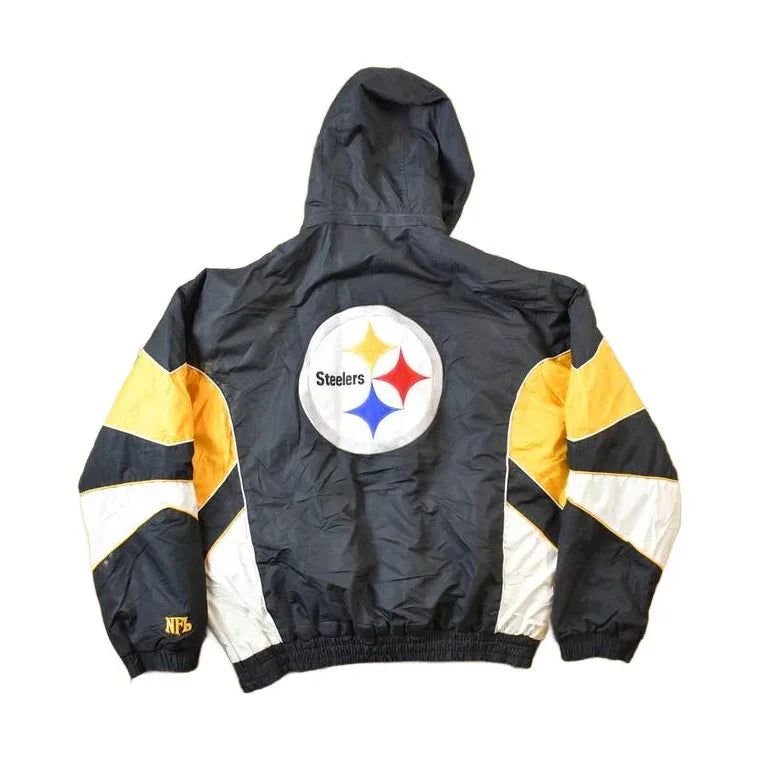 Vintage Y2k NFL Pittsburg Steelers Embroidered Removable Hooded Jacket from propervintagecanada