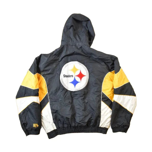 Vintage Y2k NFL Pittsburg Steelers Embroidered Removable Hooded Jacket from propervintagecanada