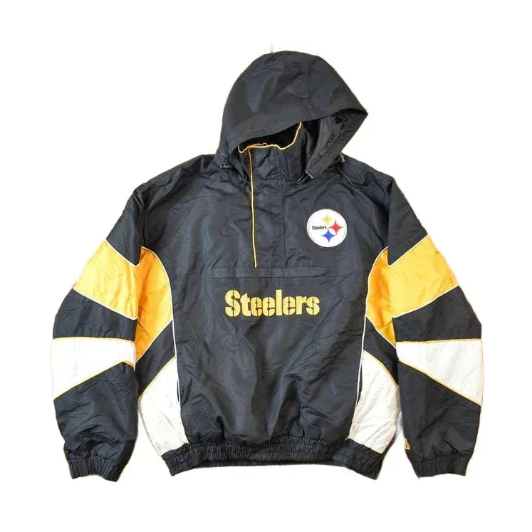 Vintage Y2k NFL Pittsburg Steelers Embroidered Removable Hooded Jacket from propervintagecanada
