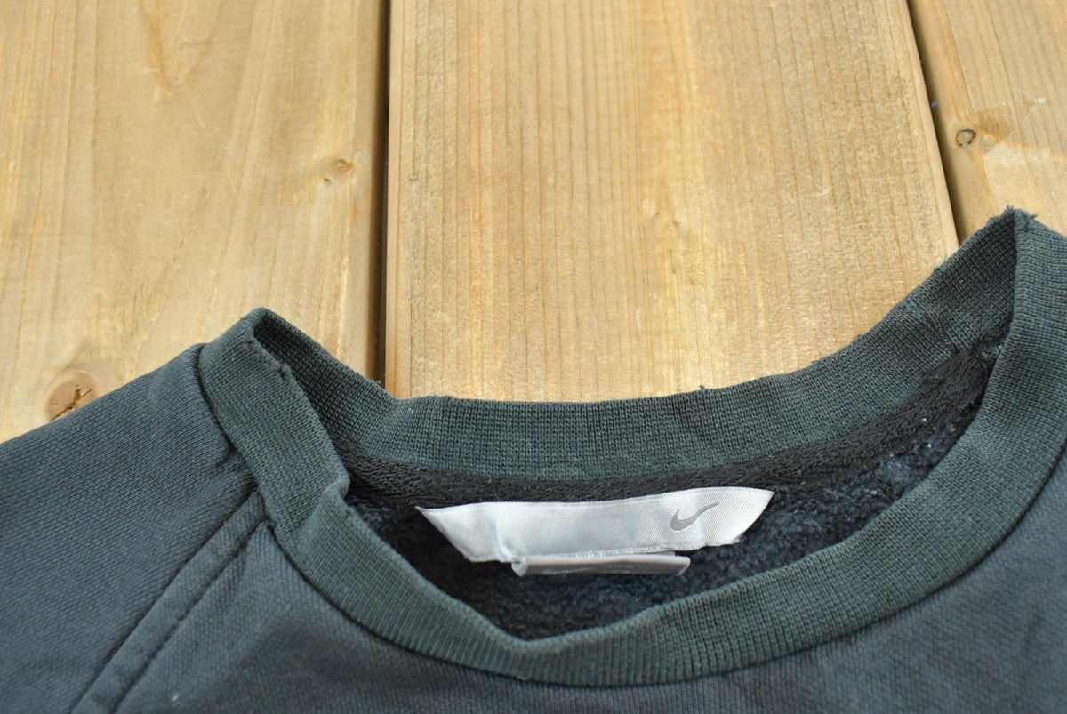 Vintage Y2K Nike Embroidered Mini Swoosh Black Raglan Crewneck Sweatshirt Men's L / 00s Sportswear / 2000s Streetwear / Athleisure from propervintagecanada