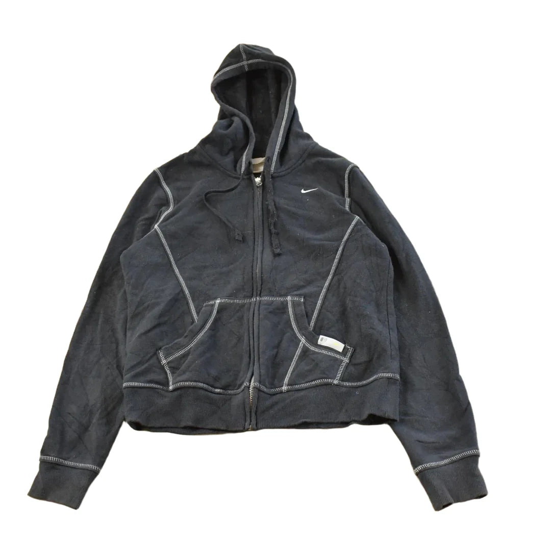 Vintage Y2K Nike Embroidered Mini Swoosh Full Zip Hoodie Sweatshirt Women's M from propervintagecanada