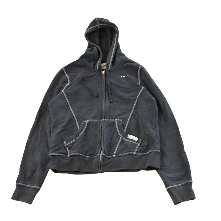 Vintage Y2K Nike Embroidered Mini Swoosh Full Zip Hoodie Sweatshirt Women's M from propervintagecanada