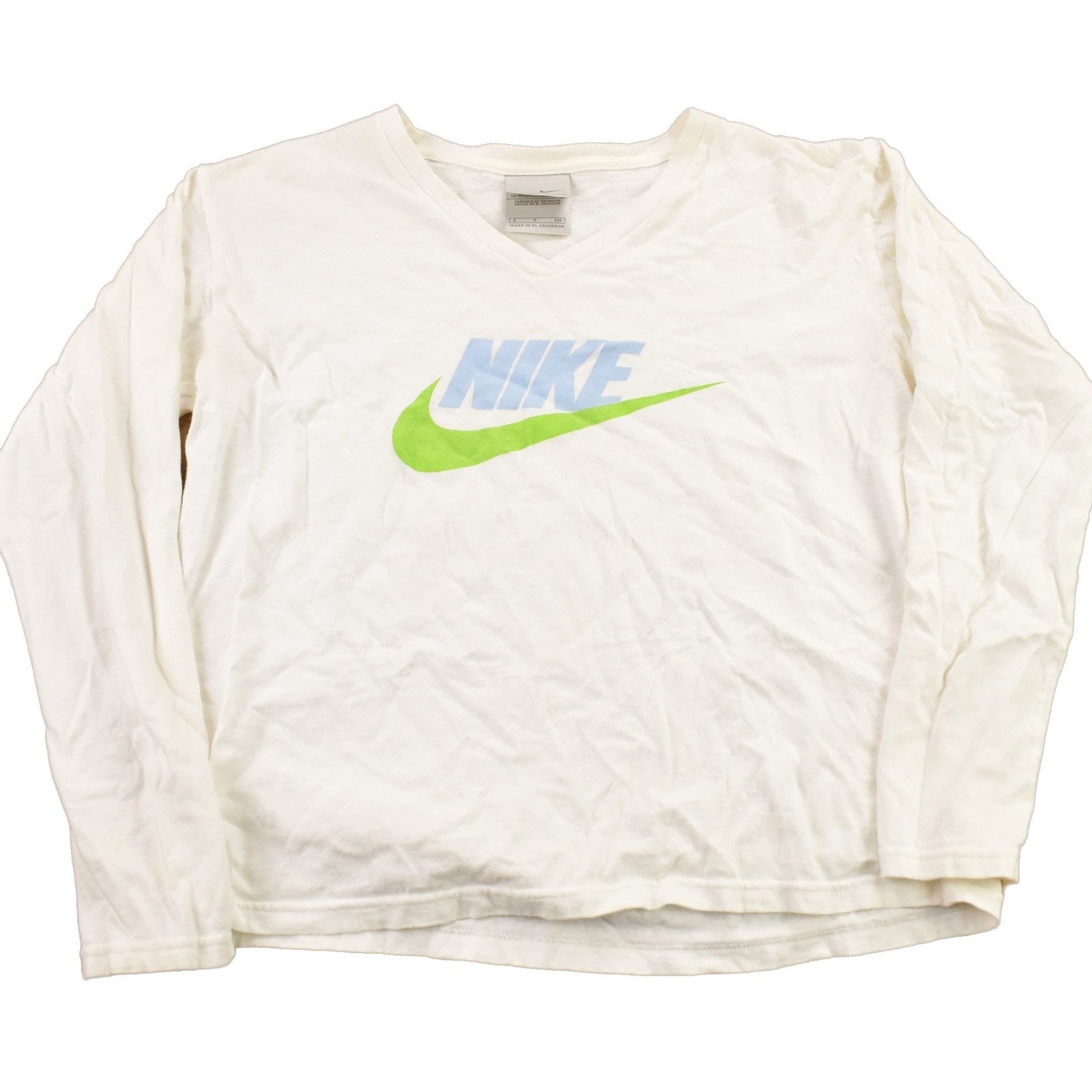 Vintage Y2K Nike Long Sleeve Graphic V-Neck T-Shirt Men's XS from propervintagecanada