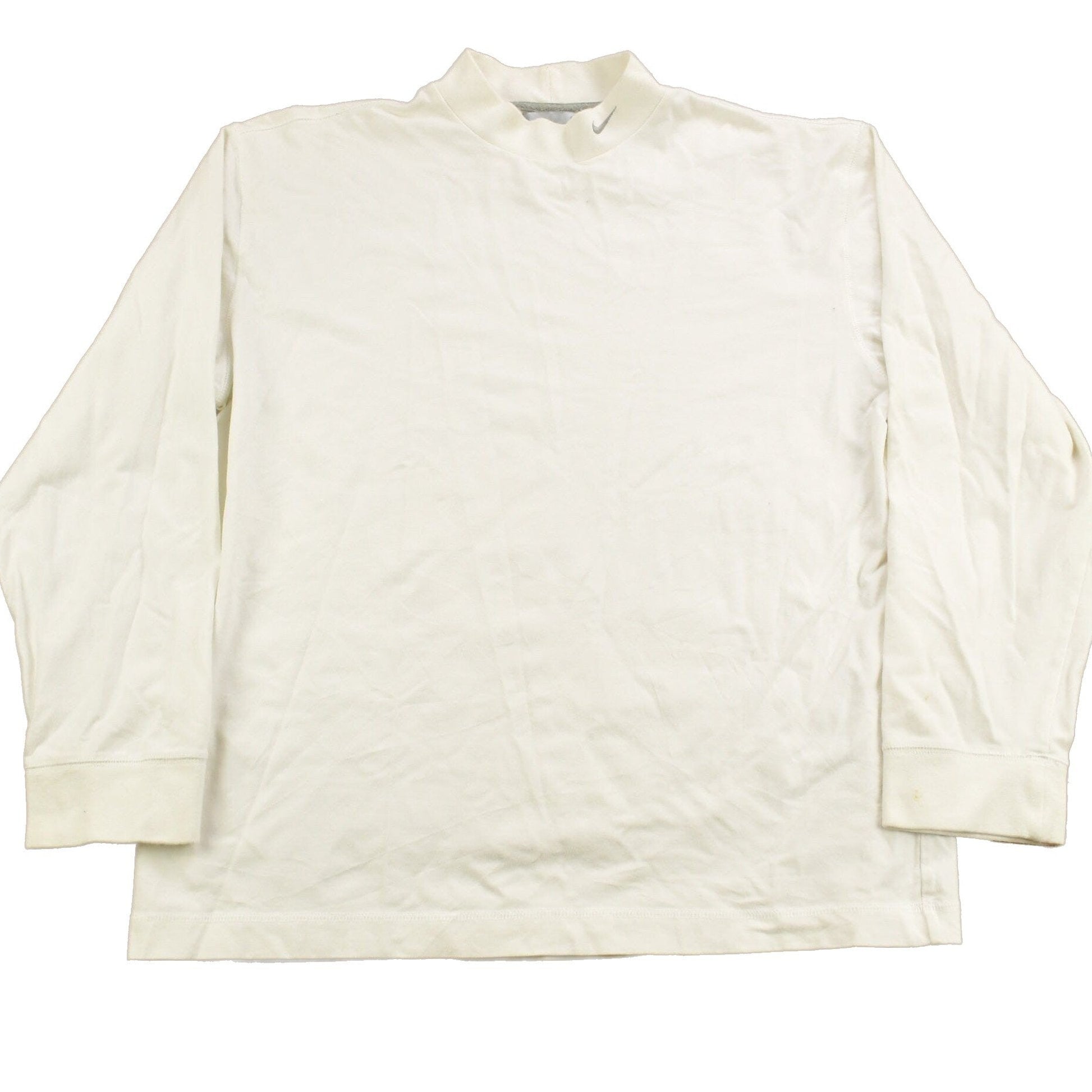Vintage Y2K Nike Mini Swoosh White Mockneck Shirt Men's Medium from propervintagecanada