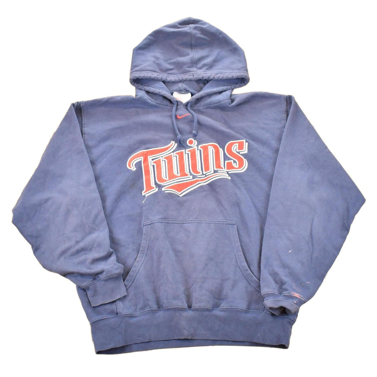 Vintage Y2K Nike Minnesota Twins MLB Embroidered Hooded Sweatshirt Men's L from propervintagecanada