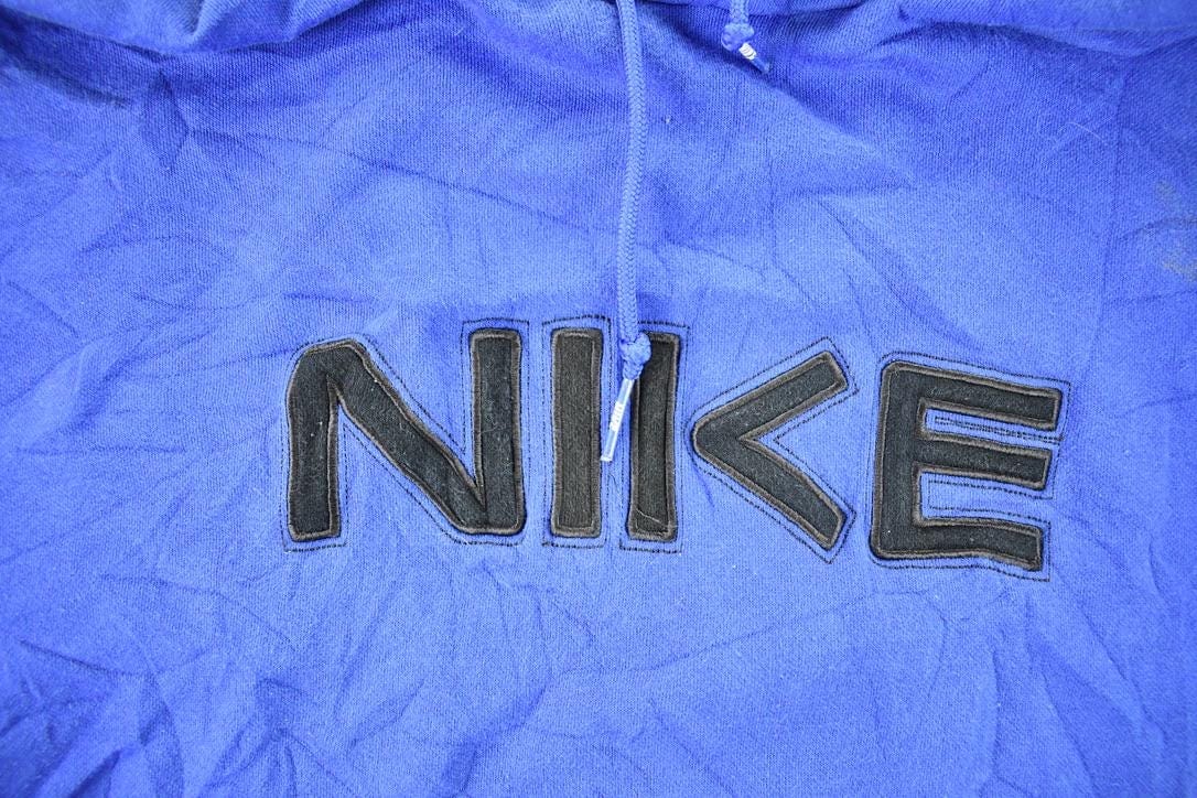 Vintage Y2K Nike Text Logo Hoodie Sweatshirt Men's XL from propervintagecanada