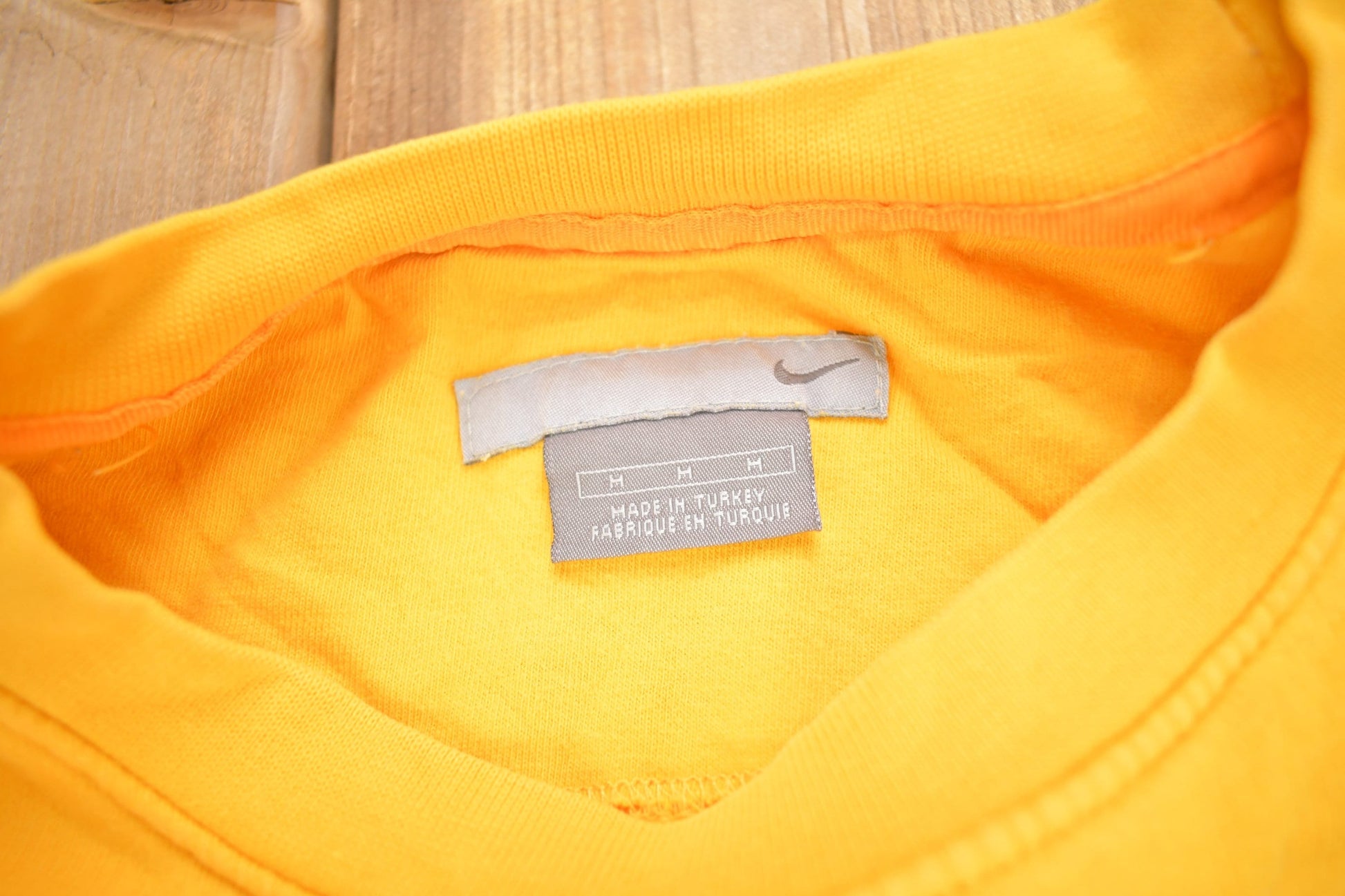 Vintage Y2K Nike Yellow Embroidered Mini Swoosh Crewneck Sweatshirt Men's Medium from propervintagecanada