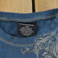 Vintage Y2K No Boundaries Goth Skull Thermal Knit Long Sleeve Shirt Men's Large from propervintagecanada