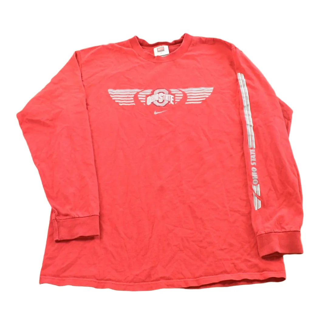 Vintage Y2K Ohio State Nike Team Center Check Long Sleeve Collegiate Shirt Men's L from propervintagecanada