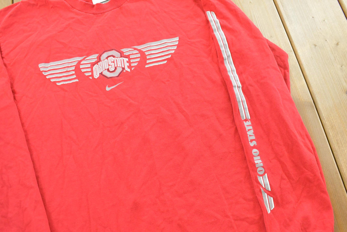 Vintage Y2K Ohio State Nike Team Center Check Long Sleeve Collegiate Shirt Men's L from propervintagecanada