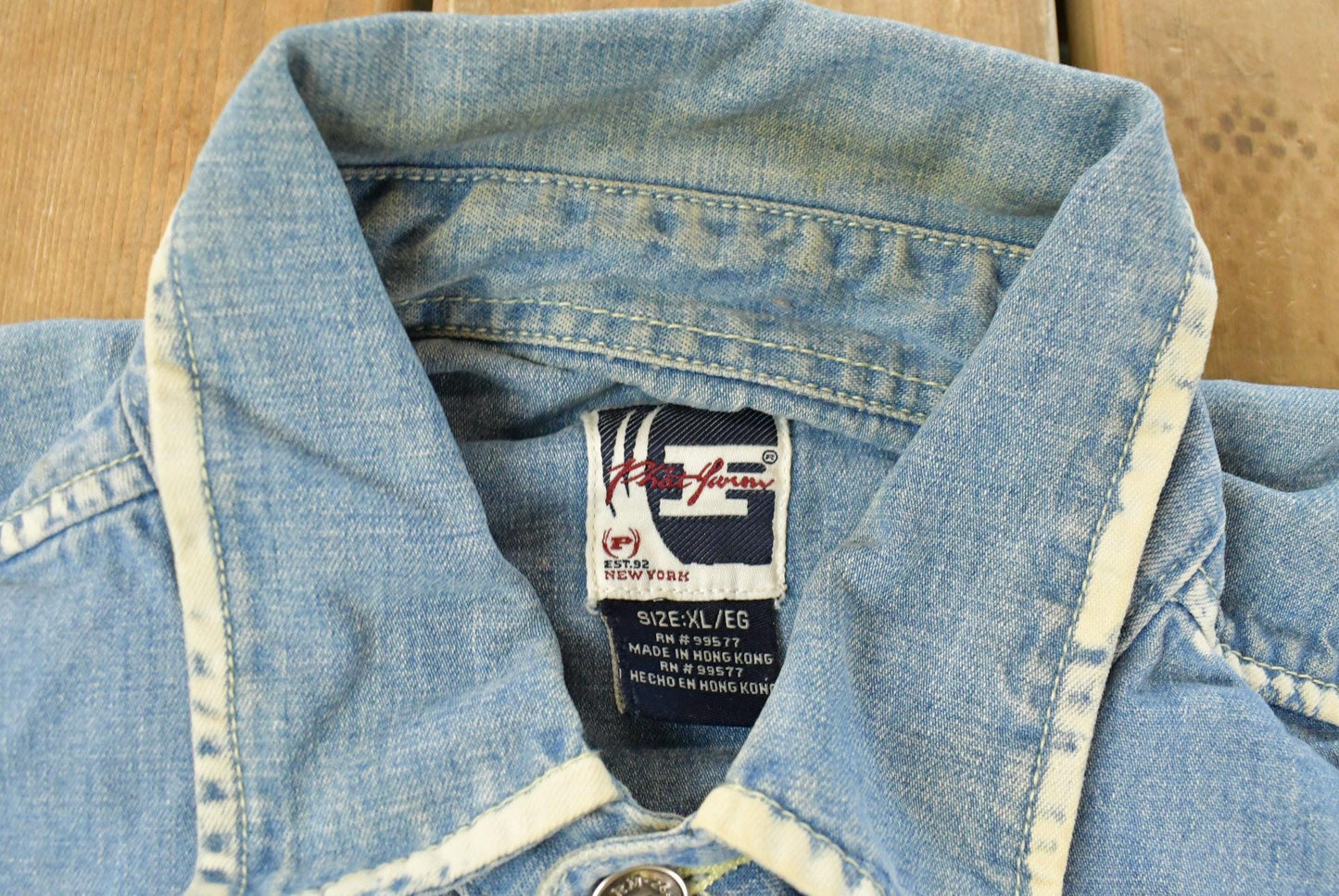 Vintage Y2K Phat Farm Denim Short Sleeve Button Up Shirt Men's XL / Vintage Hip Hop / Embroidered from propervintagecanada