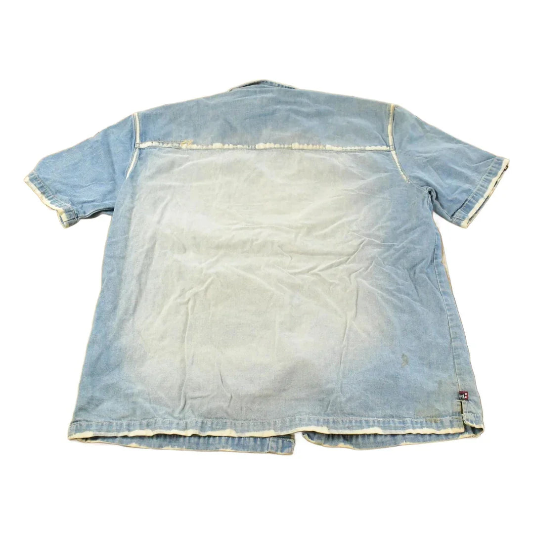 Vintage Y2K Phat Farm Denim Short Sleeve Button Up Shirt Men's XL / Vintage Hip Hop / Embroidered from propervintagecanada
