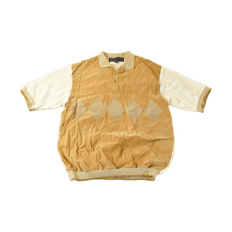 Vintage Y2K Phat Farm Leather Suede Polo Shirt Men's 2XL from propervintagecanada