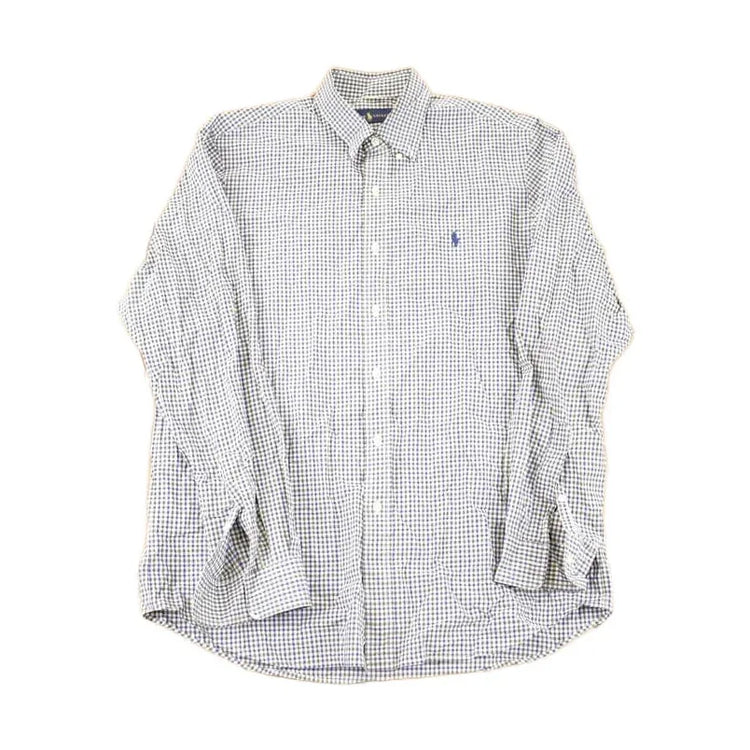 Vintage Y2K Polo By Ralph Lauren Plaid Button Up Shirt Men's L from propervintagecanada