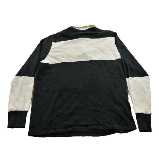 Vintage Y2K Polo Ralph Lauren Black And White Rugby Sweatshirt Men's XL from propervintagecanada