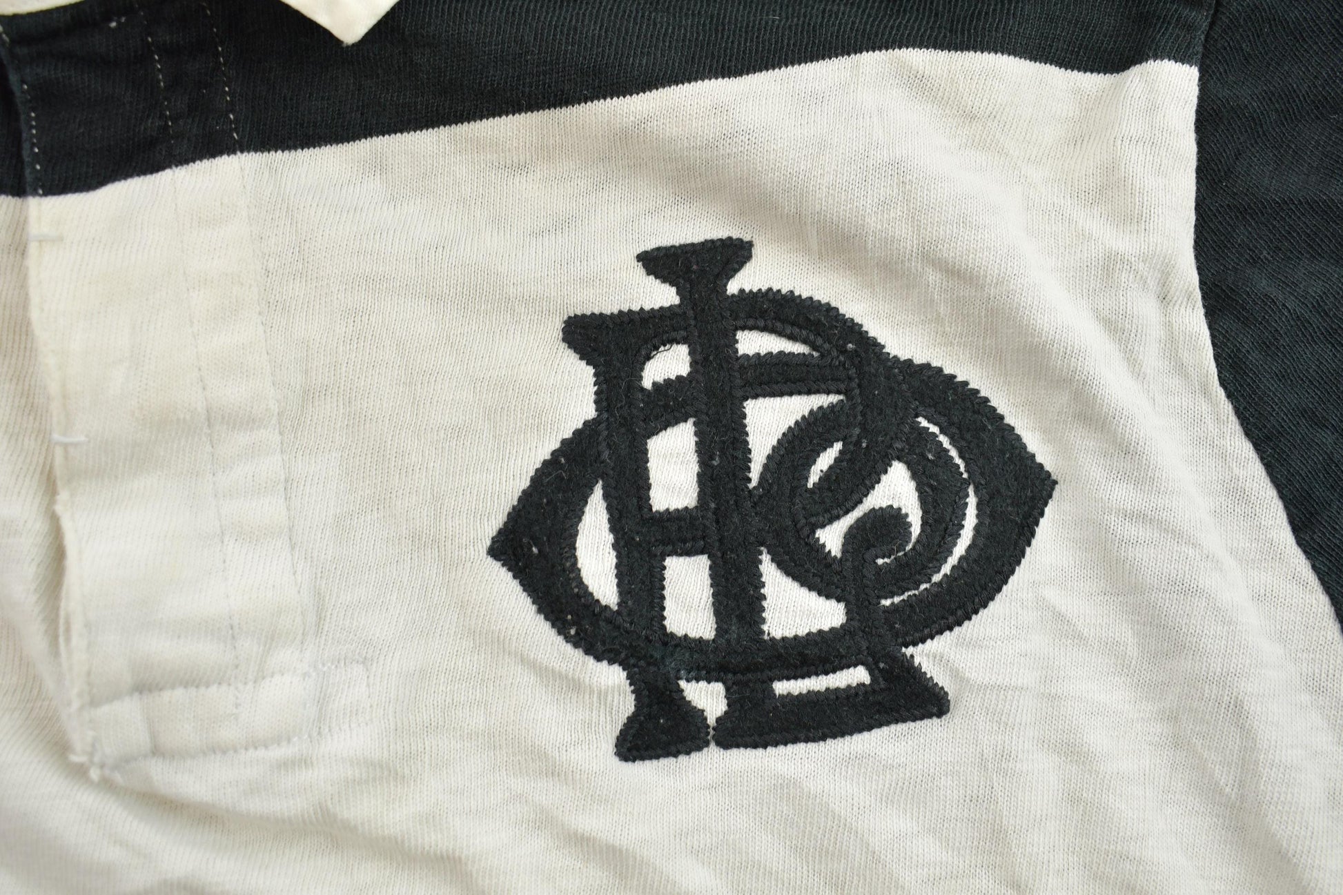 Vintage Y2K Polo Ralph Lauren Black And White Rugby Sweatshirt Men's XL from propervintagecanada