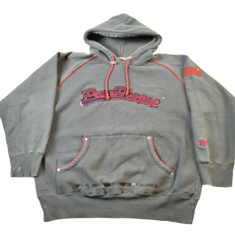 Vintage Y2K Pure Playaz Embroidered Corduroy Hoodie Men's Large from propervintagecanada