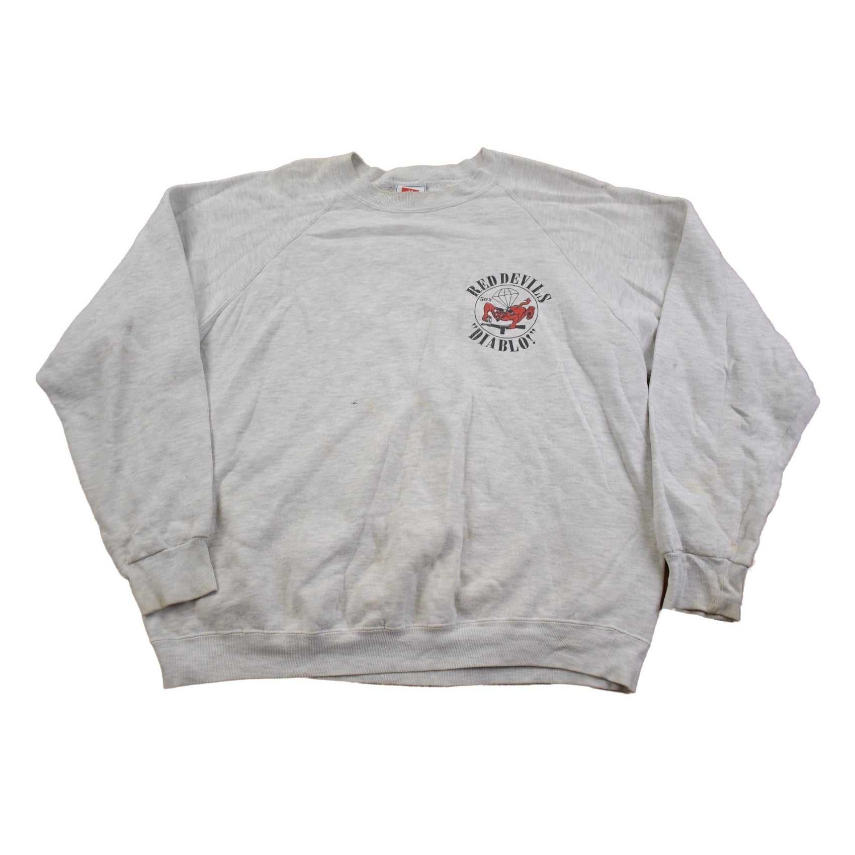 Vintage Y2K Red Devils Military Crewneck Sweatshirt Men's XL from propervintagecanada