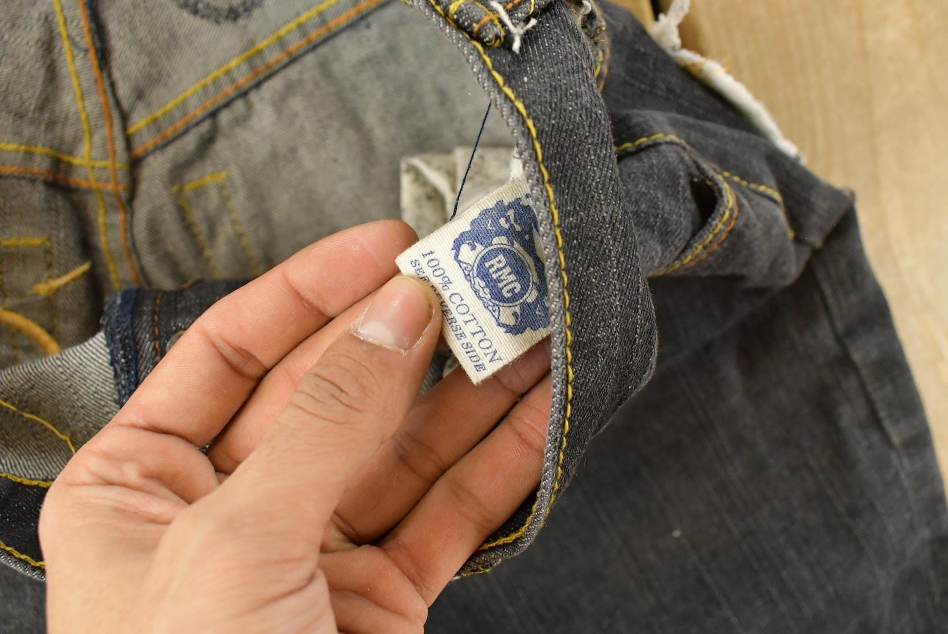 Vintage Y2K Red Monkey Company RMC Embroidered Jeans Men's 33 x 33 from propervintagecanada