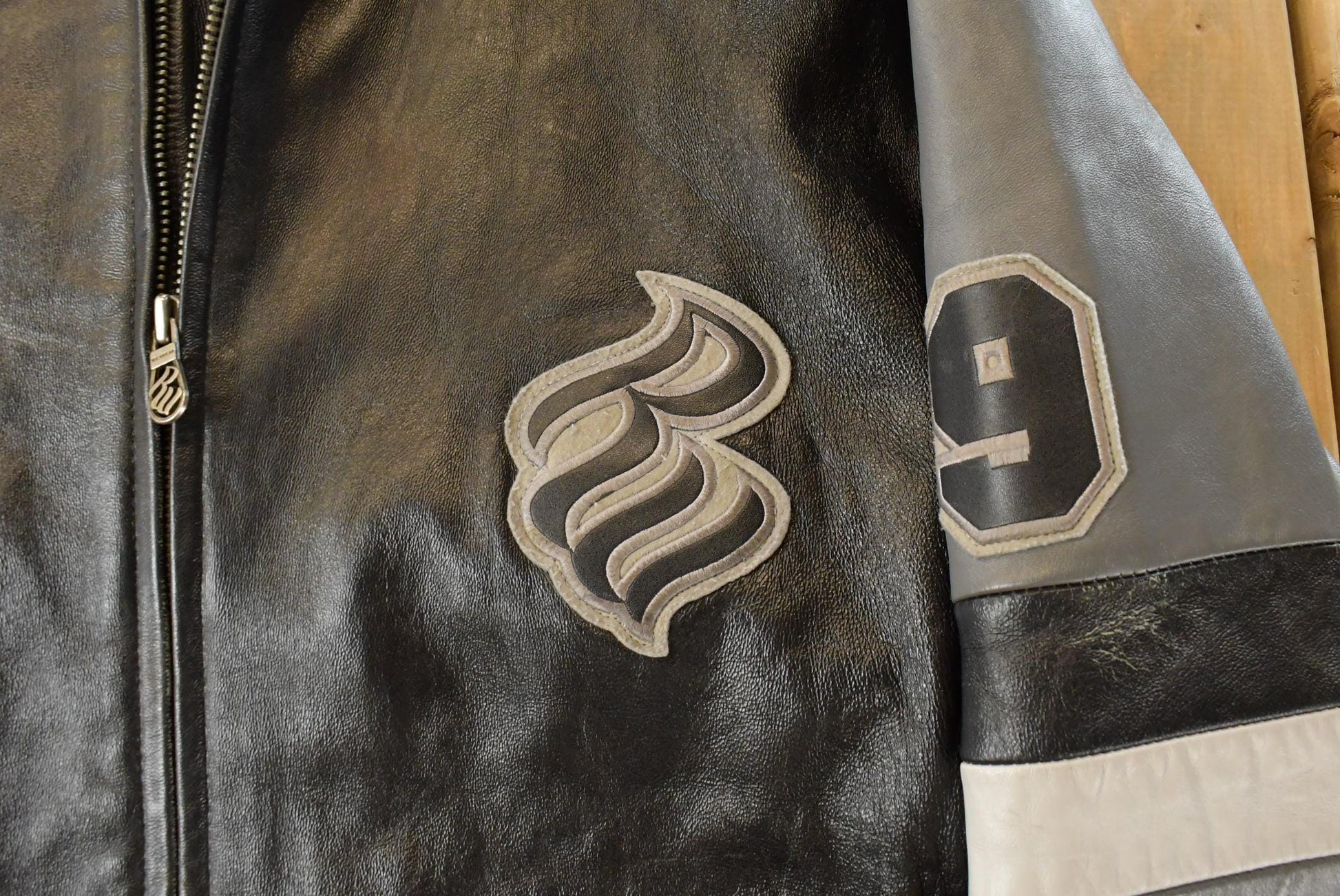 Vintage Y2K Roca Wear Leather Bomber Jacket Men's 2XL from propervintagecanada