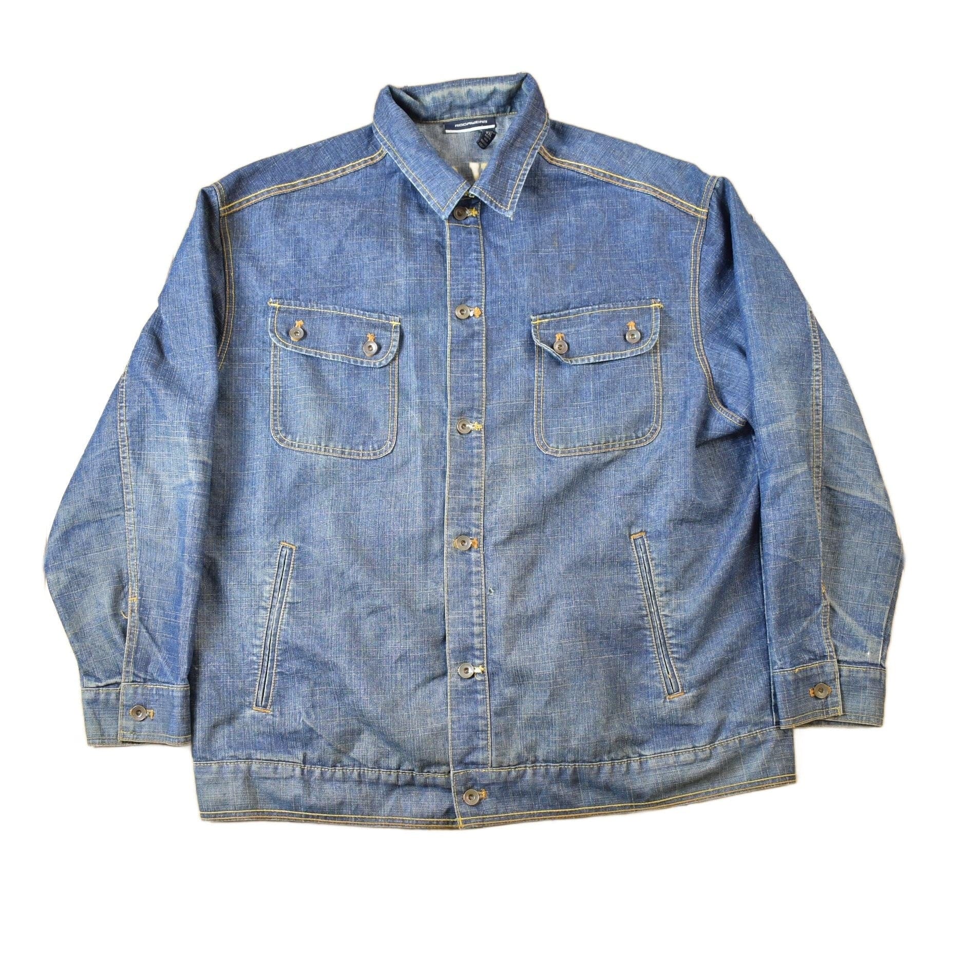 Vintage Y2K Rocawear Faded Jean Jacket Men's Large from propervintagecanada