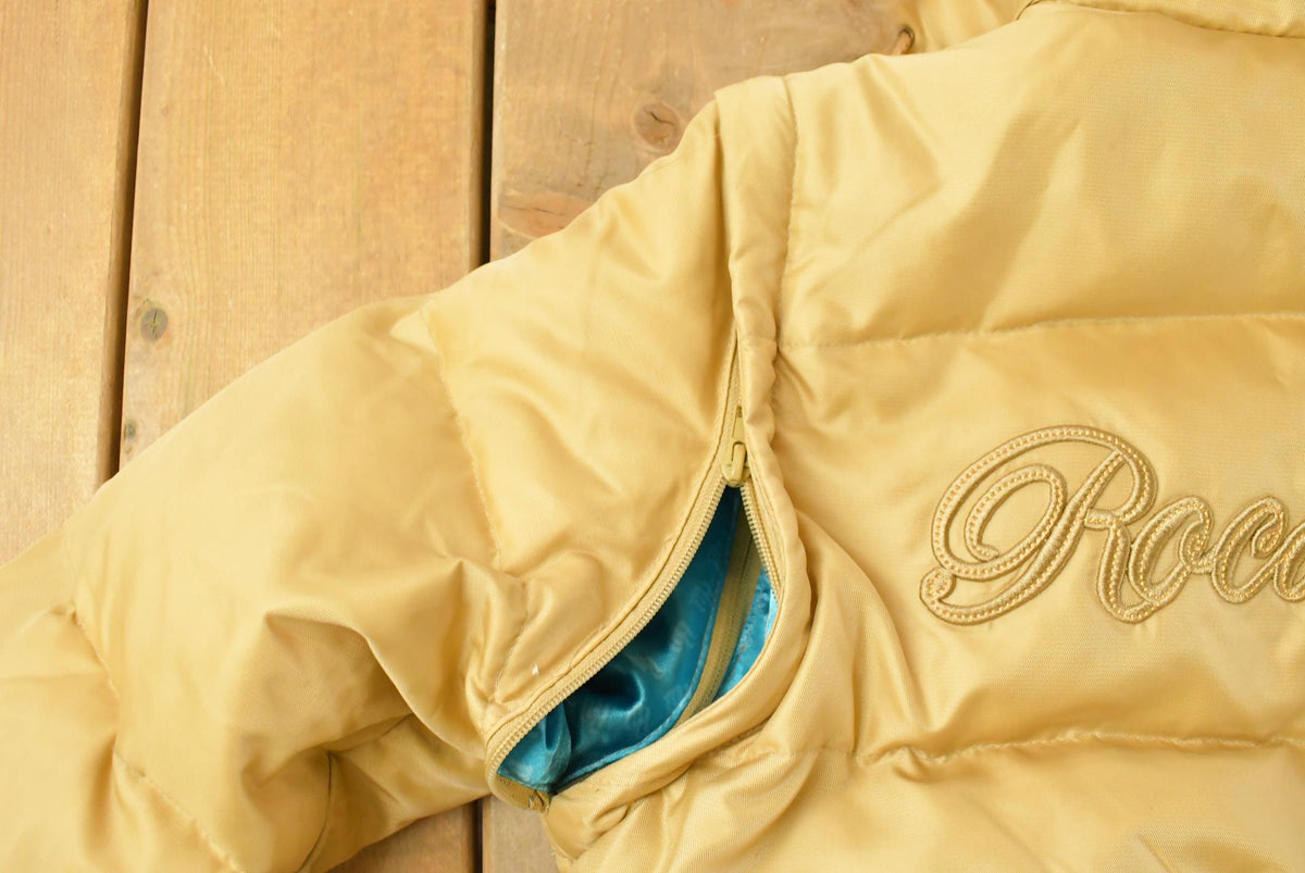 Vintage Y2K Rocawear Faux Fur Hooded Puffer Jacket Women's L from propervintagecanada