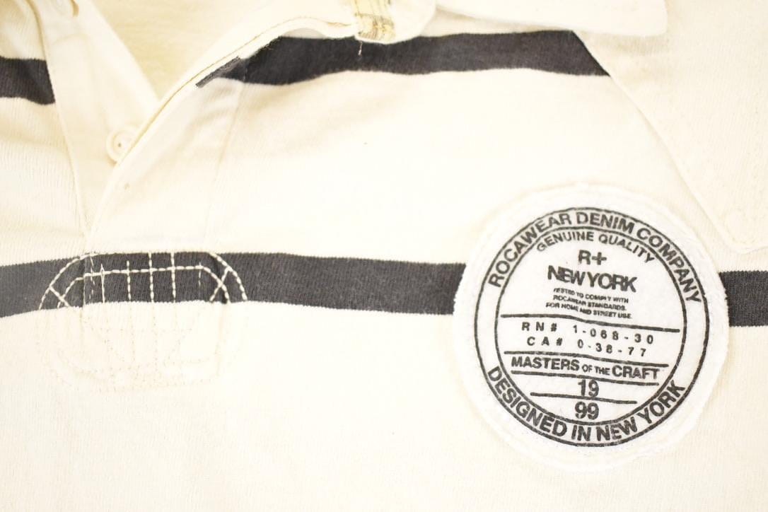 Vintage Y2K Rocawear Souvenir Rugby Quarter Button Shirt Men's XXL from propervintagecanada