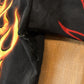 Vintage Y2K Rockhouse Roadhouse Flaming Skulls AOP Thrashed Button Up Shirt Men's XL from propervintagecanada